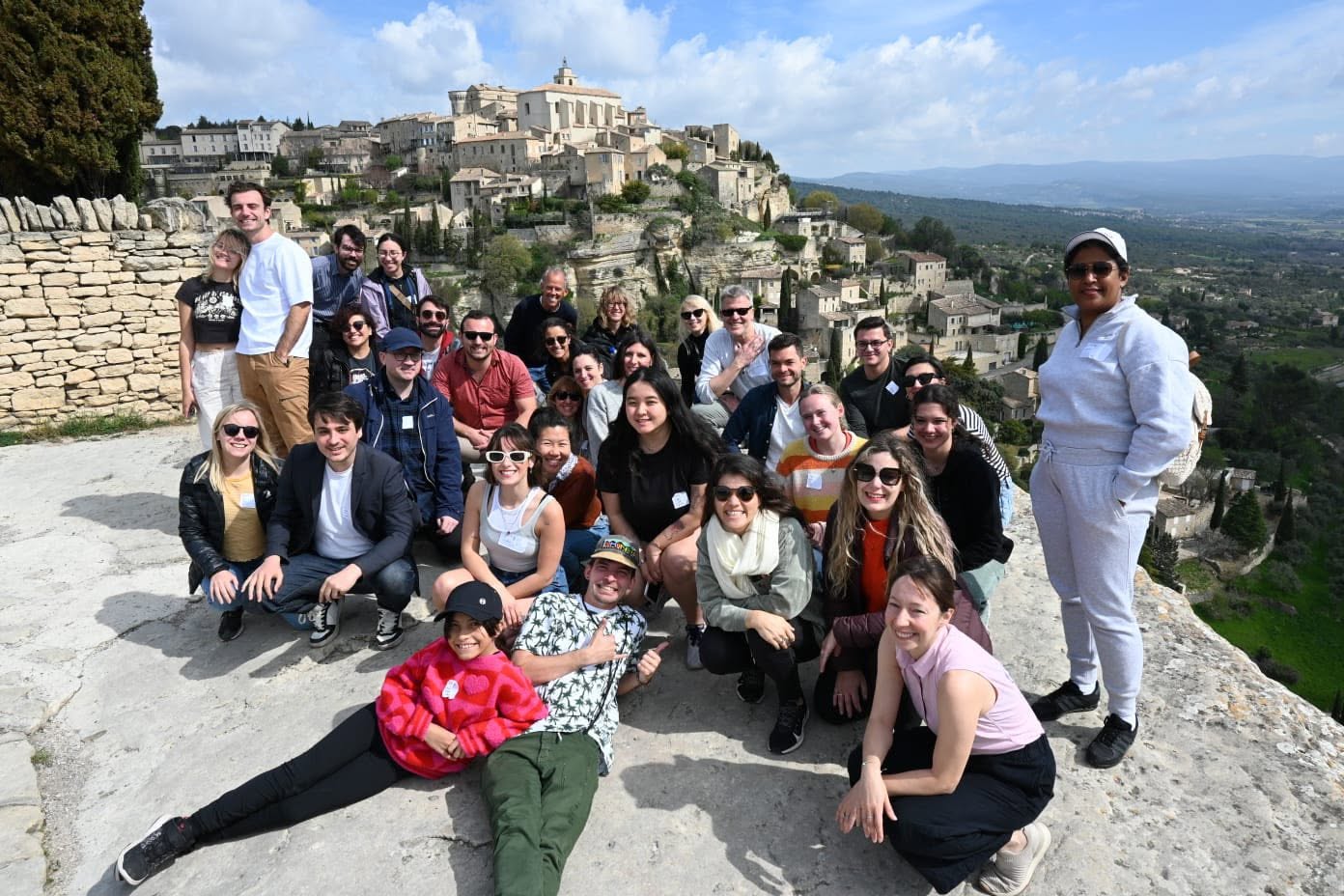 Local and international participants on a day trip